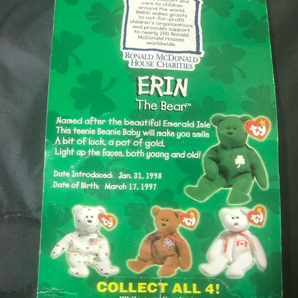 Ty Teenie Beanie Babies set of 3 Britannia, Maple, & Erin NEW Original Packaging - Picture 3 of 8